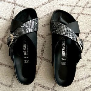 Birkenstock Siena big buckle limited edition black and snake size 7/7.5